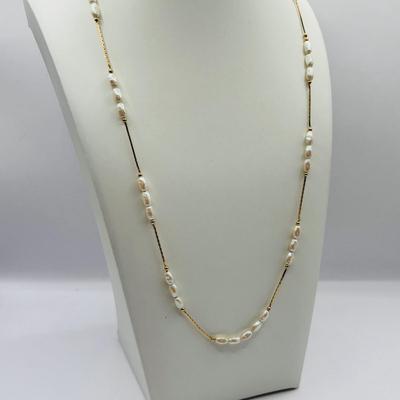 Lot 506J: 1/20th Gold Filled 14K Chain & Heart Pendant, Shell/Beaded Necklaces & Gold Fauz Pearl Earrings