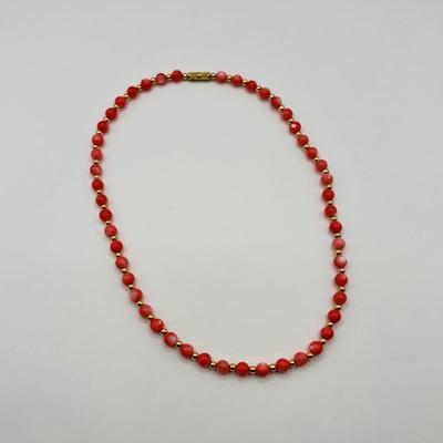 Lot 506J: 1/20th Gold Filled 14K Chain & Heart Pendant, Shell/Beaded Necklaces & Gold Fauz Pearl Earrings