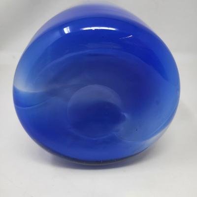 Tall Cobalt Murano Glass Vase 13"