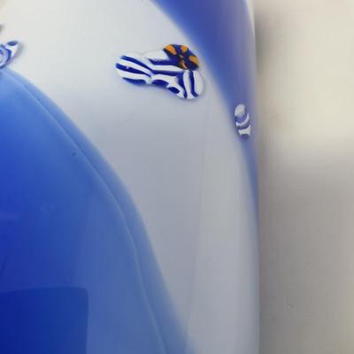 Tall Cobalt Murano Glass Vase 13"