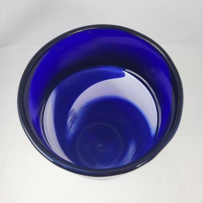 Tall Cobalt Murano Glass Vase 13"