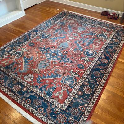 392 Large Handknotted Wool Oriental Rug 9'5" x 6'11"