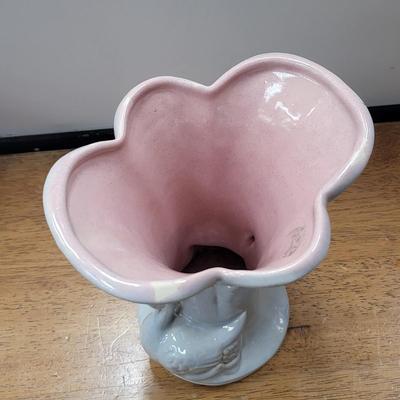 Vintage Gonder Pottery Swan Vase 8"