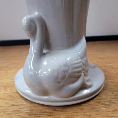 Vintage Gonder Pottery Swan Vase 8"