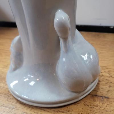 Vintage Gonder Pottery Swan Vase 8"