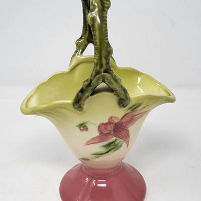 Vintage Hull USA Pottery Basket Vase