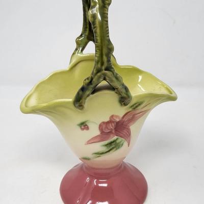 Vintage Hull USA Pottery Basket Vase