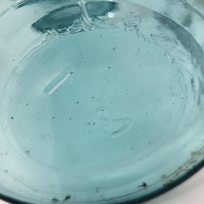 Four Vintage Ball Mason Jars Light Blue Metal Lids