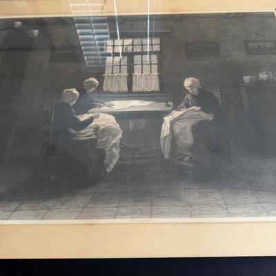 401 Framed Print of Orphan Girls of Katwijk by Josef Israels