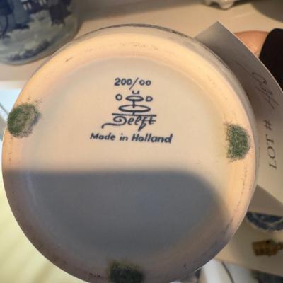405 Vintage Delft Brass Top Tobacco Jar