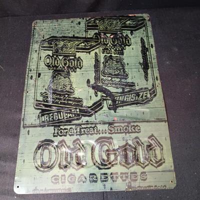 1954 OLD GOLD AND WINSTON SELECT TIN SIGNS WITH RAISED LETTERING