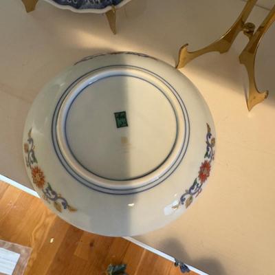409 Vintage Blue and White Ginger Jar with Canister and Two Decorative Plates