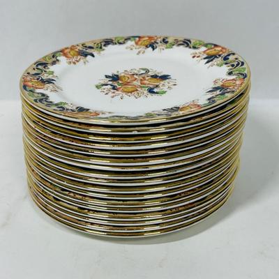 Lot of (16) - 6" bread plate Antique John Maddock and Son Royal Vitreous, English Transfer ware, Majestic Pattern)