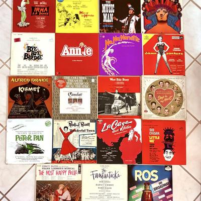 Lot of 19 Vintage Broadway Musical Records - Annie, Bye Bye Birdie, Peter Pan, West Side Story, and more!