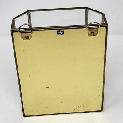 Vintage Etched Glass & Brass Curio