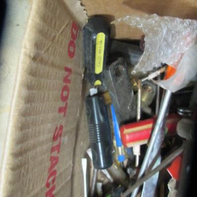 Misc Box Of Hand Tools & Hardware #24