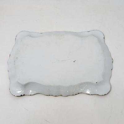 Vintage Gold Trim Hand Painted Tray
