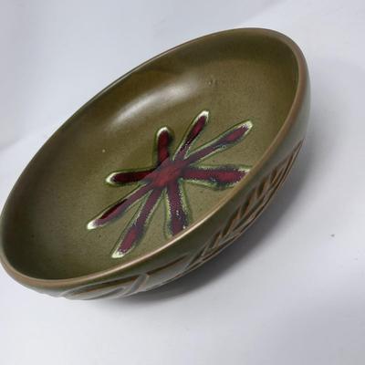 Vintage Glazed Pottery Bowl