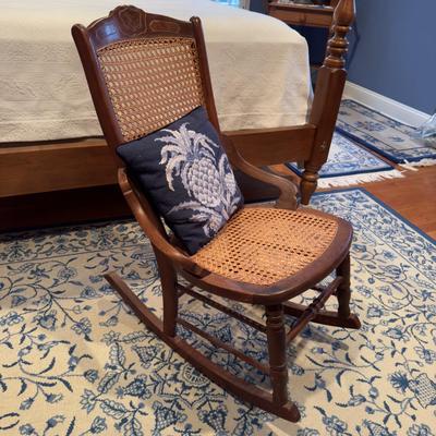 428 Victorian Rocking Chair with Needlepoint Pillow