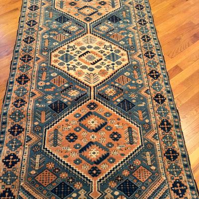 429 Vintage Oriental Wool Handknotted Rug 3'4" x 6'8"