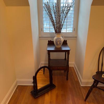 432 Vintage Single Stand with Dresser Mirror and Water Jug