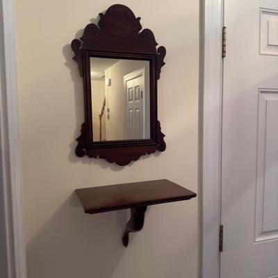 Sale Photo Thumbnail #449: mirror is 12" wide x 20" high 
shelf is 12.5" wide x 8" deep x 9" high