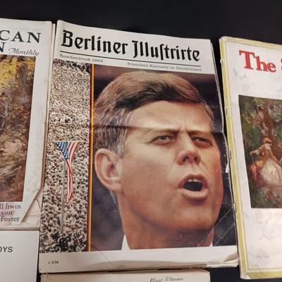 OLD MAGAZINES, GERMAN PAPER AND 1945 YEARBOOK