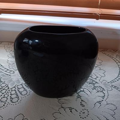 3 PIECE SIGNED, HAND PAINTED WEDDING VASE, TRINKET BOX AND OVAL VASE WITH A NATIVE AMERICAN THEME