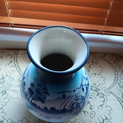 LARGE HAND PAINTED, SIGNED VASE