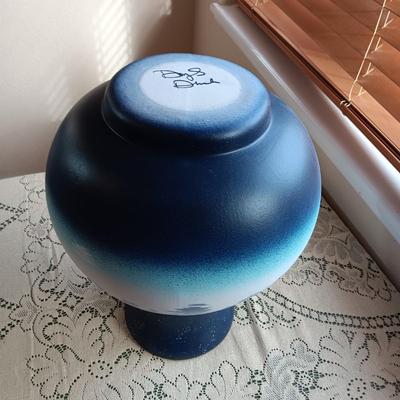 LARGE HAND PAINTED, SIGNED VASE