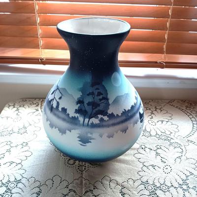 LARGE HAND PAINTED, SIGNED VASE