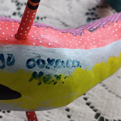 SIGNED ALEBRIJE OAXACAN DRAGONFLY HAND PAINTED AND CARVED