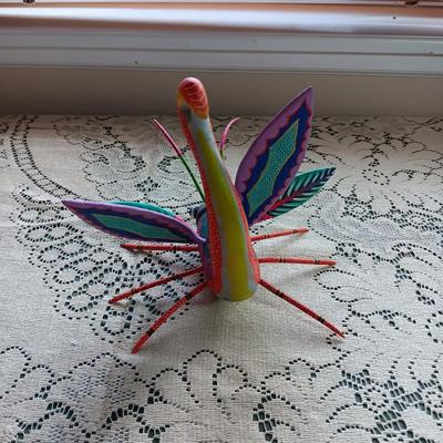SIGNED ALEBRIJE OAXACAN DRAGONFLY HAND PAINTED AND CARVED