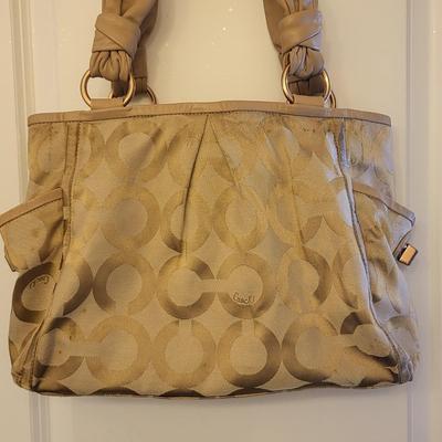 Coach Parker Tan Signaure Shoulder Bag