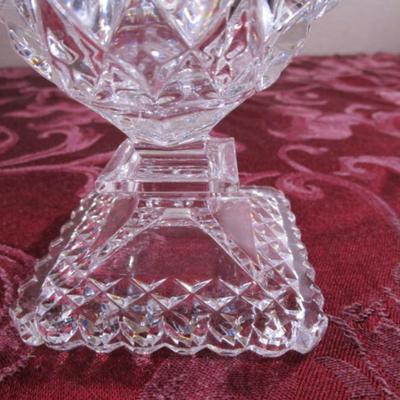Vintage pressed glass footed vase
