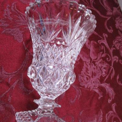 Vintage pressed glass footed vase