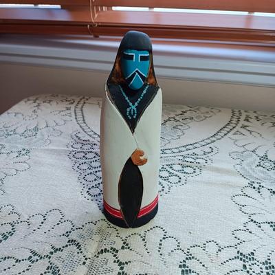 HAND CARVED AND PAINTED NATIVE AMERICAN LONG HAIR KACHINA DOLL