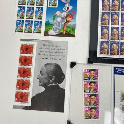 USA Collectible Stamp Lot - Marilyn Monroe, Bugs Bunny, Classical Composers, Elvis, and More