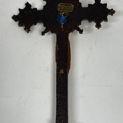 Vintage Barwood Small Crucifix, Christian Wall Art, Catholic Home Decor