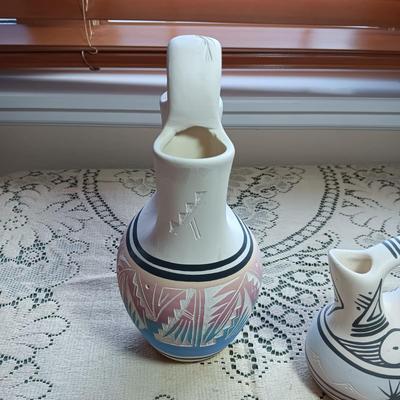 2 SIGNED NAVAJO WEDDING VASES