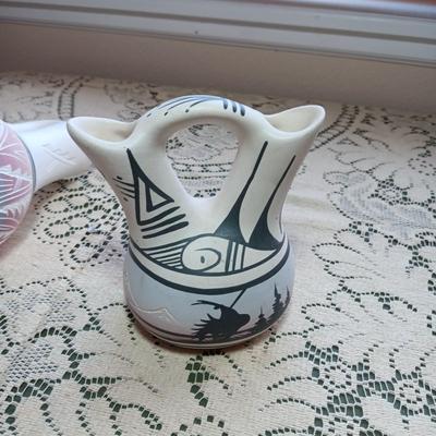 2 SIGNED NAVAJO WEDDING VASES