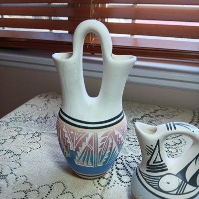 2 SIGNED NAVAJO WEDDING VASES