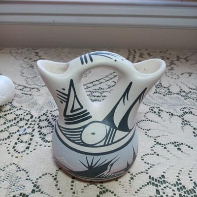 2 SIGNED NAVAJO WEDDING VASES