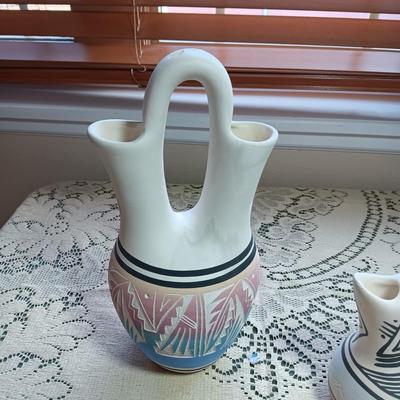 2 SIGNED NAVAJO WEDDING VASES