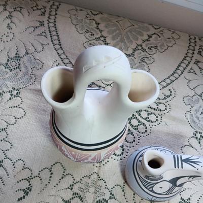 2 SIGNED NAVAJO WEDDING VASES