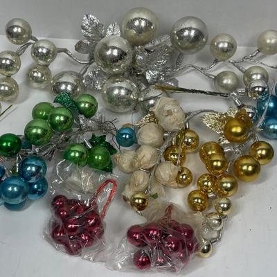 Vintage Mercury Glass Ball Sprays - Christmas Decor Lot