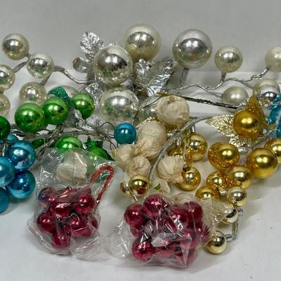 Vintage Mercury Glass Ball Sprays - Christmas Decor Lot