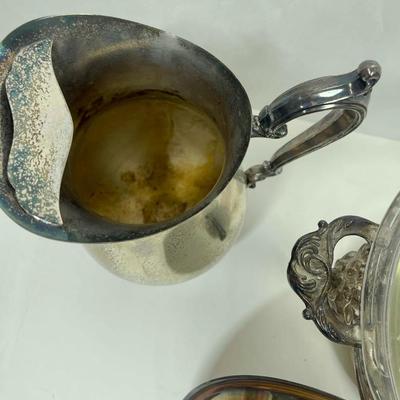 Vintage Silverplate Chafing Dish and Pitchers