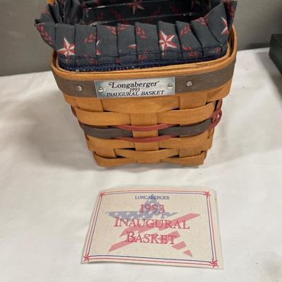 Longaberger 1993 Inaugral Basket & plain Longaberger basket