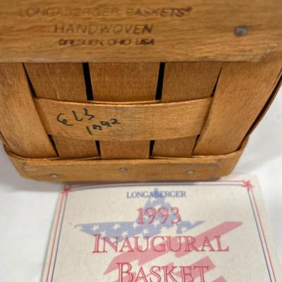 Longaberger 1993 Inaugral Basket & plain Longaberger basket